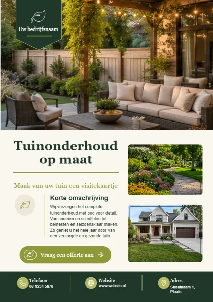 Tuinonderhoud op maat — voorkant